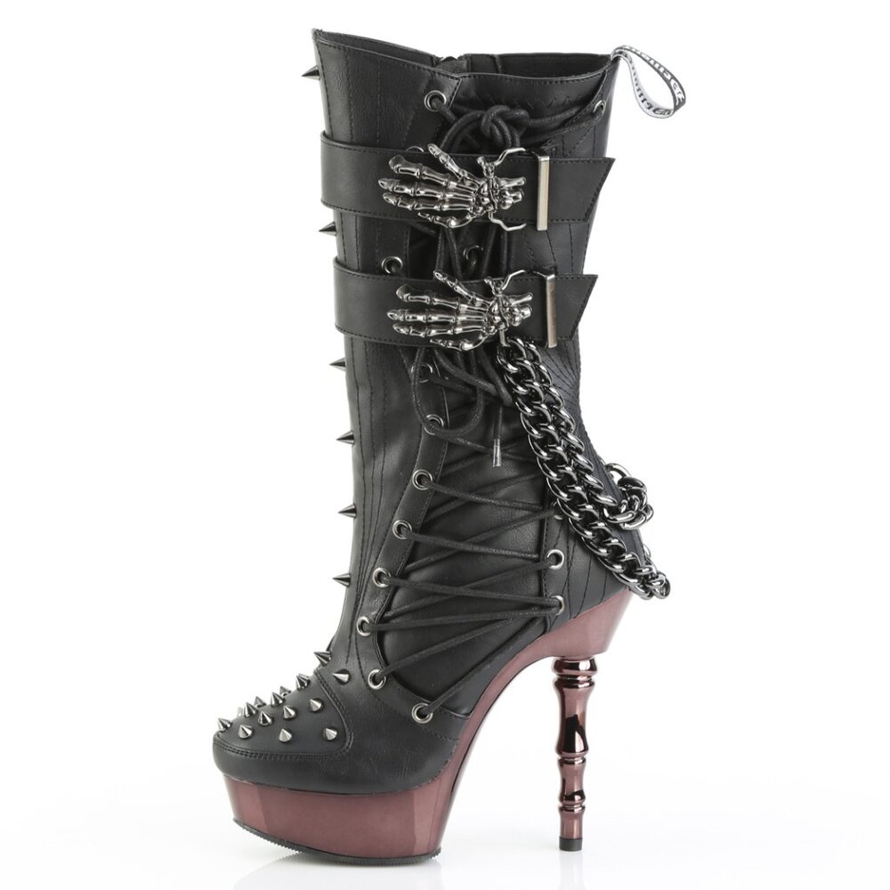 Platform Goth Skeleton Moto Boots